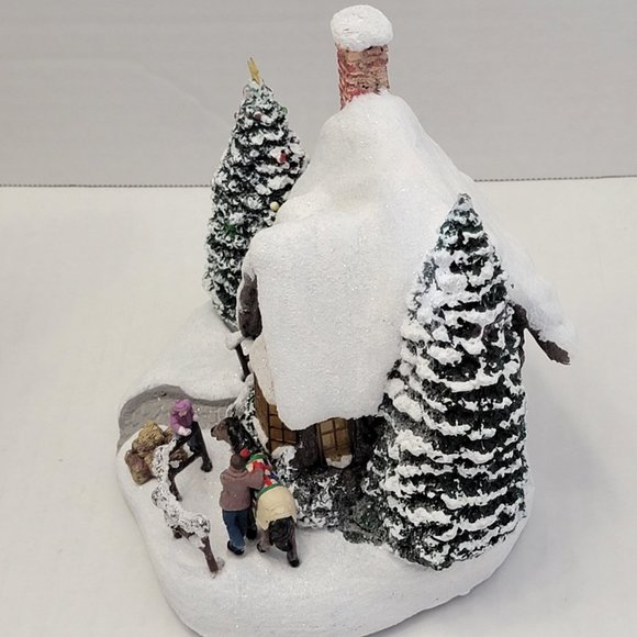 Thomas Kinkade Christmas Village Warm Winter Wishes Family Cottage Horse 1996 90 - Picture 7 of 16
